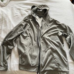 Mens XXLT Grey Nike Zip-Up Hoodie
